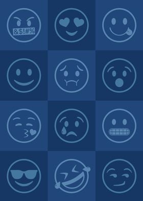 Emoji Expressions Blue