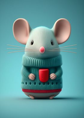 MOUSE 3D BLUE SWEATER