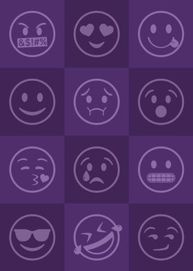 Emoji Expressions Purple