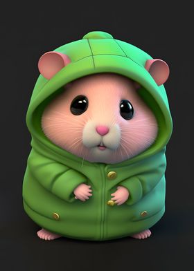 HAMSTER CUTE HOODIE 3D