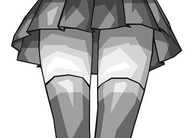 mini skirt Cute Grayscale