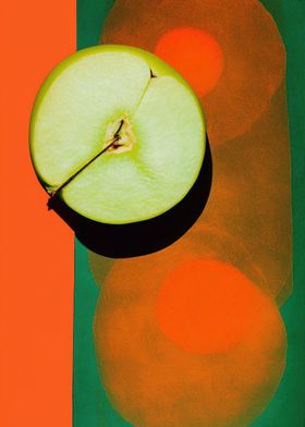 Green Apple in Orange