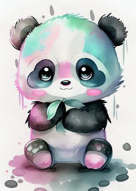 Cute pastel Panda