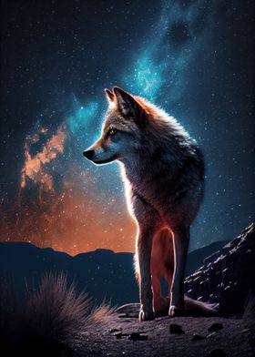 Wolf Under the Milky Way