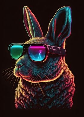 Rabbit with sunglasses