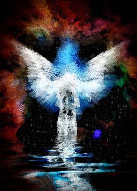 Abstract figure and wings