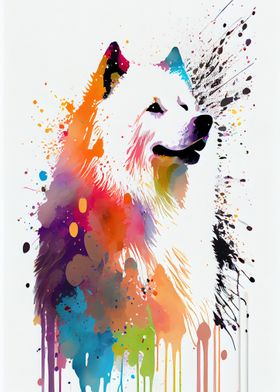 Samoyed Colorful Abstract