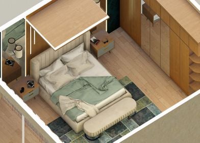 Bedroom interior close up