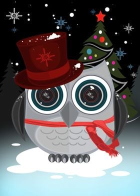 Top Hat Owl Christmas