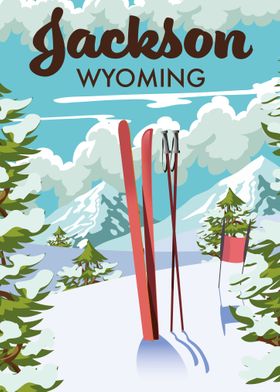 Jackson Wyoming ski poster