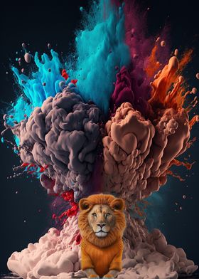 tiger and color explosion