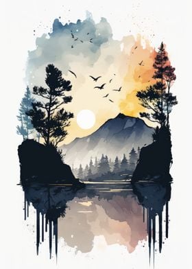 Watercolor Naturescape 