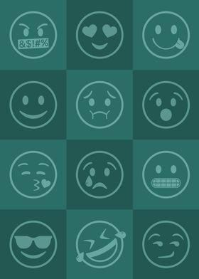 Emoji Expressions Teal