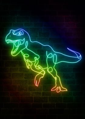 T Rex Dino Neon Animals