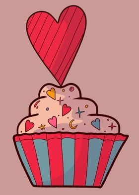 Heart cupcake