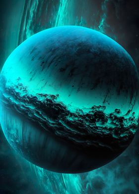 Turquoise Uranus Planet