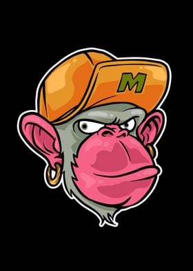 Cartoon rapper monkey