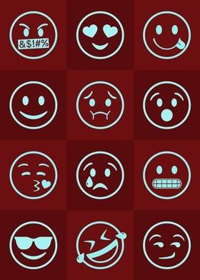 Emoji Expressions Red