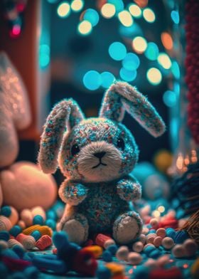 Colorful Plush Bunny