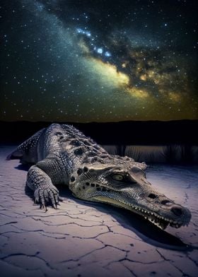 Crocodile under the Starry