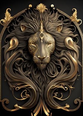 Lion Lord Golden Art Deco