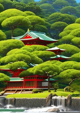 Pagodas Among the Trees
