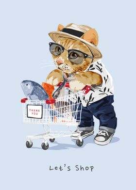 Fashion cat and shopping