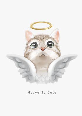 Cute angel cat