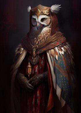 Owl Animal Medieval Style
