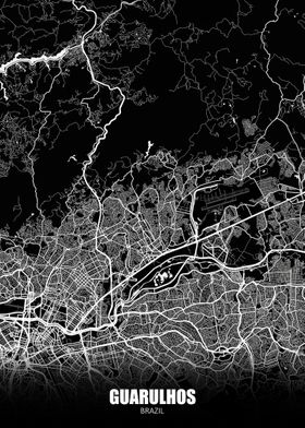 Guarulhos Brazil Dark Map