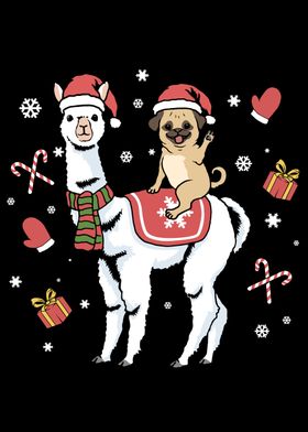 Christmas Alpaca Dog Pug