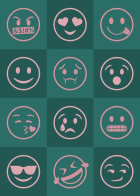 Emoji Expressions Teal