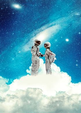 'Astronaut in Love ' Poster by Yasmine psd | Displate