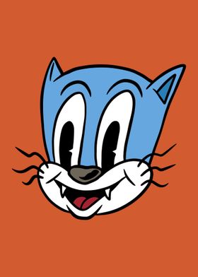 Cute blue cat cartoon