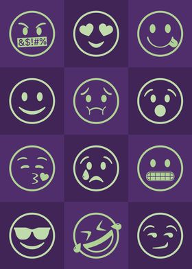 Emoji Expressions Purple