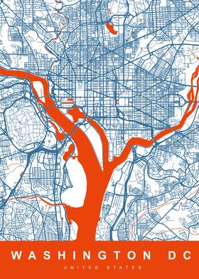 Map WASHINGTON DC USA