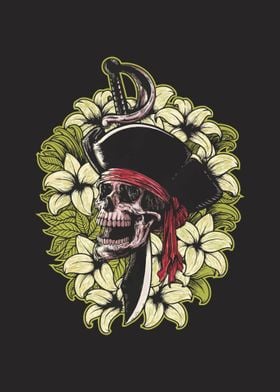 floral skull pirate