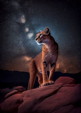 Cougar under the Stars