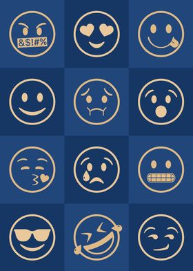 Emoji Expressions Blue