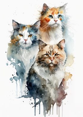 Cat Watercolor 