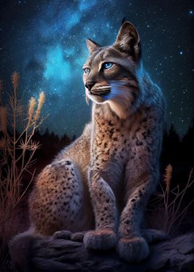 Lynx under the Starry Sky