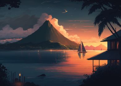 Tahiti sunset