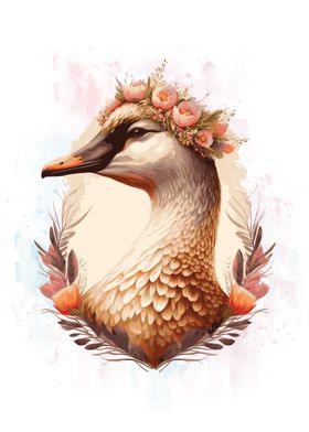 Floral Goose Farm Animal