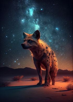 Hyena under the Starry Sky