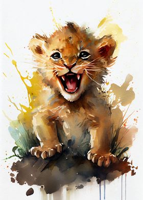 Cute little Lion cub