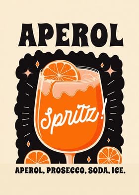Aperol Spritz 70s Boho Art