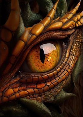 Fantasy Dragon Orange Eye