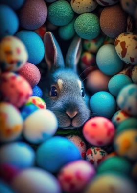 Easter Rabbit surrounded