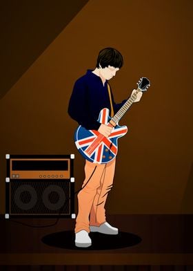 brit pop guitarist