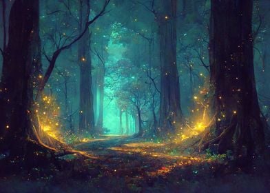 Fairy Fireflies Forest